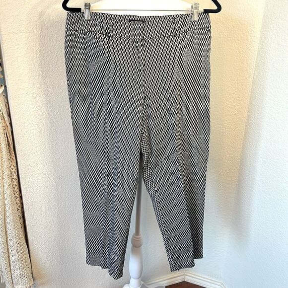 Women's George Black and White Patterned Ankle Pants ~ Size 12 - Picture 1 of 10